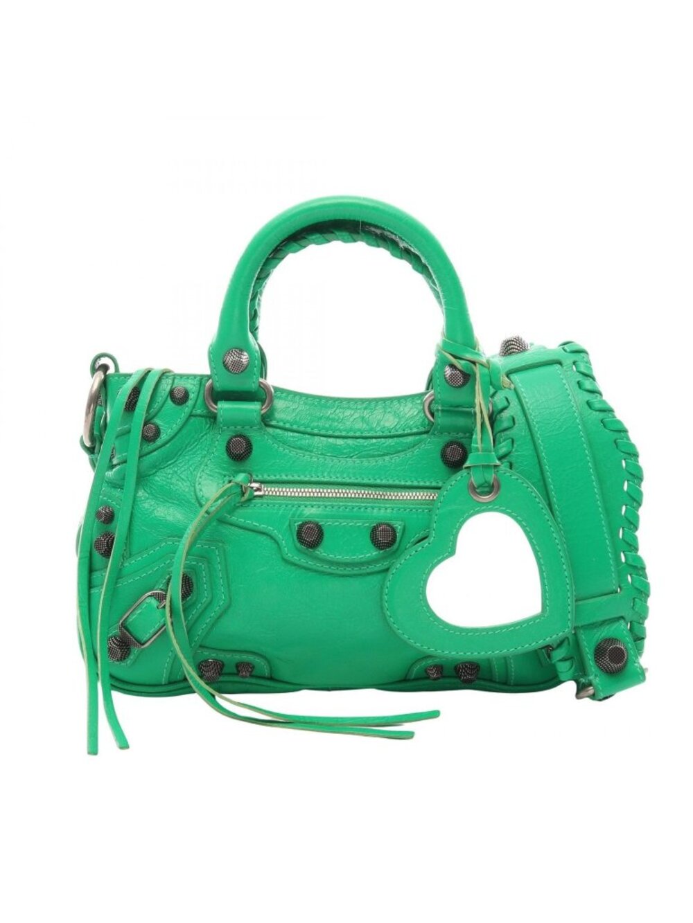 Balenciaga Handbag Neo Cagole S 2-Way Green Leather Small
